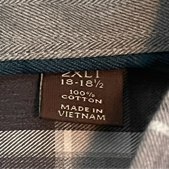 Tasso Ella Plaid Button Down Shirt Size 2XLarge 18-18.5 - Picture 4 of 4